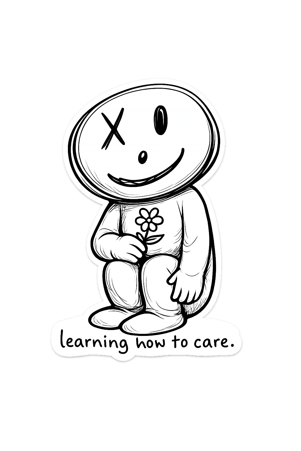 Little Dude - Learning How To Care Sticker